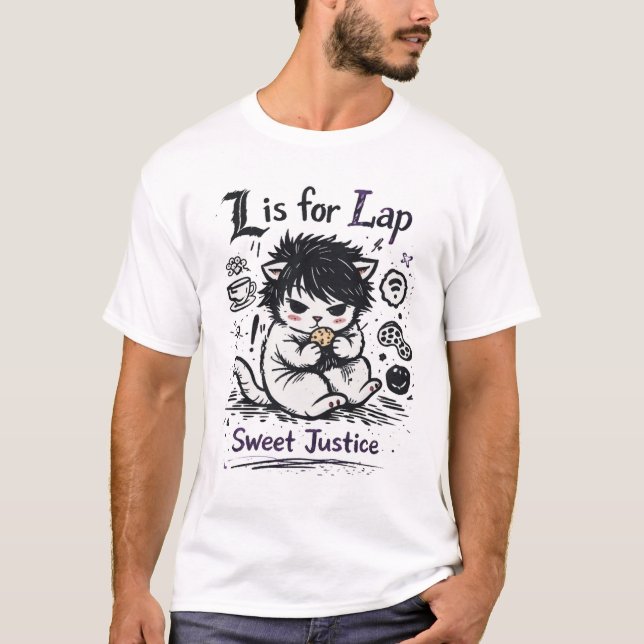 T-shirt L is for Lap – Sweet Justice Cat Parody (Devant)