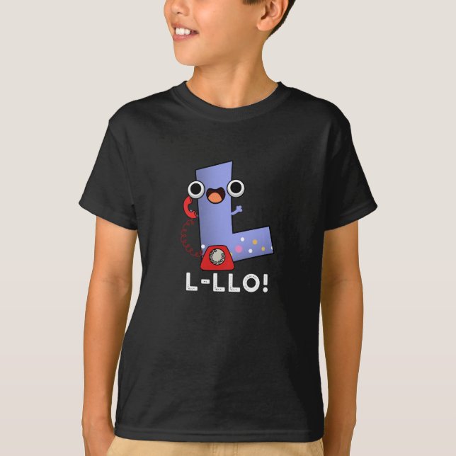 T-shirt L-llo Funny Lettre L Pun Dark BG (Devant)
