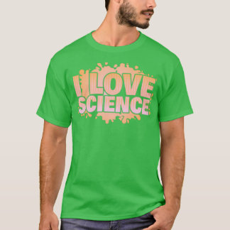 T-shirt l Love Science Thématique Designs Thème Rouge