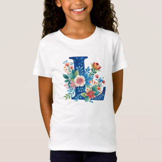 T-Shirt L Monogramme orné design floral