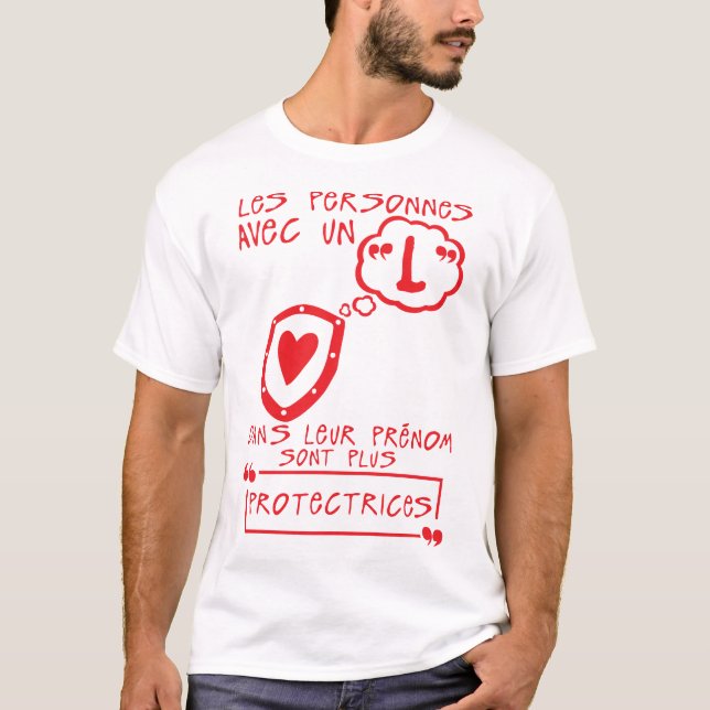 T-shirt l protectrice prenom citation lettre personne (Devant)