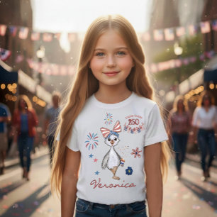 T-Shirt La 250e fête de la fille patriotique US Silly Goos