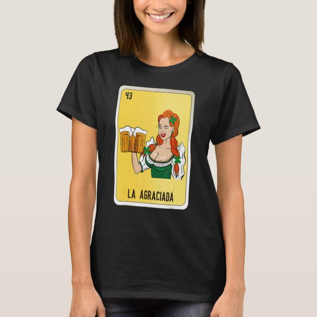 T-shirt La Agraciada Mexican Slang Lottery Bingo Cards (Devant)