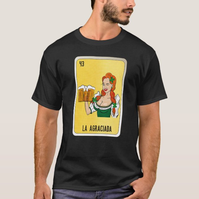 T-shirt La Agraciada Mexican Slang Lottery Bingo Cards   (Devant)