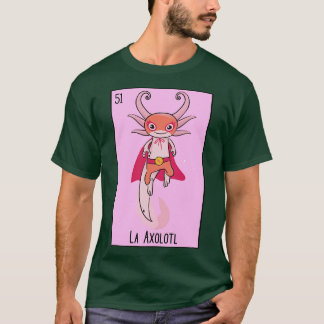 T-shirt La Axolotl Mexicaine Luchador Loteria d