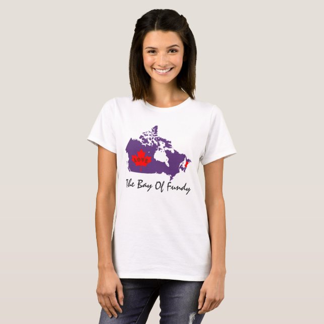T-shirt La baie de la goupille du Canada d'amour de Fundy (Devant entier)