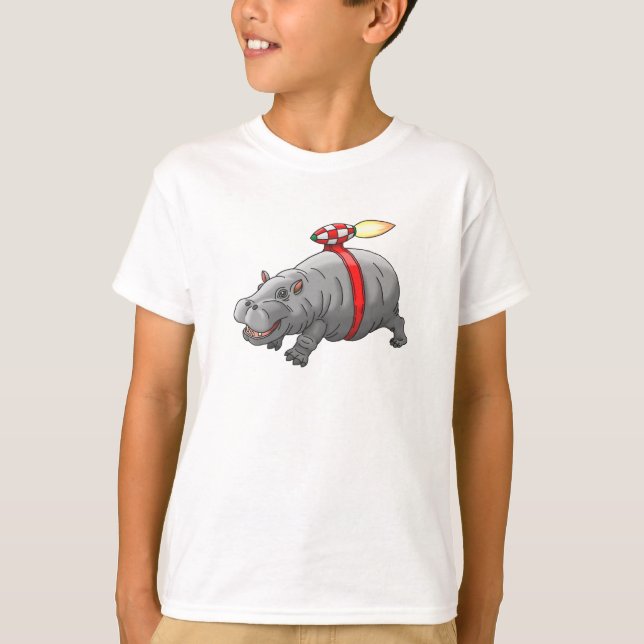 T-shirt La balade en réacteur de Rocket Hippo (Devant)