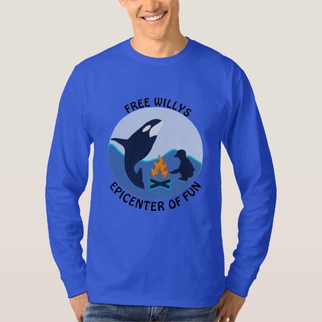 T-shirt La baleine bleue de Willy le libre n'a rien sur le (Devant)