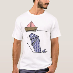 T-shirt La baleine d'Origami sous le bateau à papier