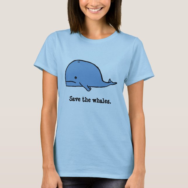 T-shirt la baleine, sauvent les baleines (Devant)