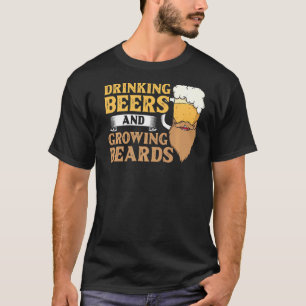 T-shirt La Barbe Et La Bière Des Hommes Boivent Les Cheveu