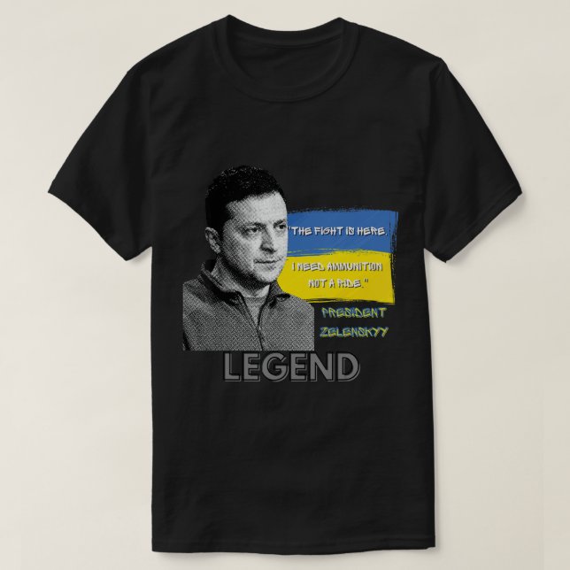 T-shirt La bataille est ici Le Président ukrainien Zelensk (Design devant)