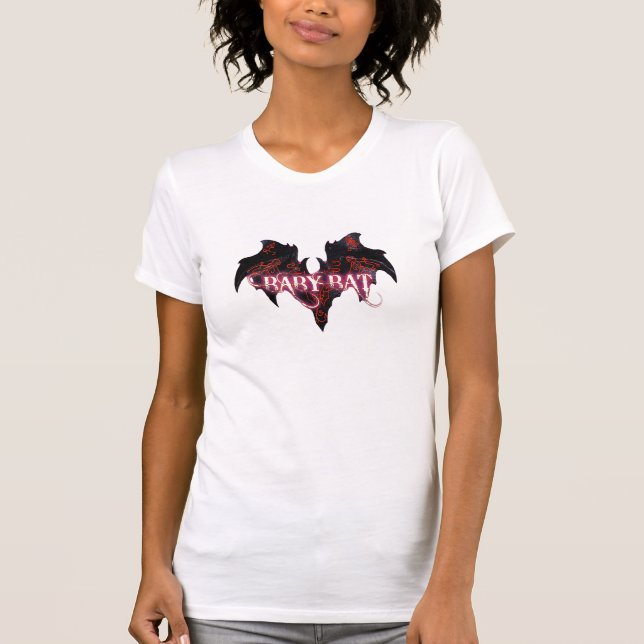 T-shirt La batte pourpre de bébé, suivent le lapin blanc (Devant)