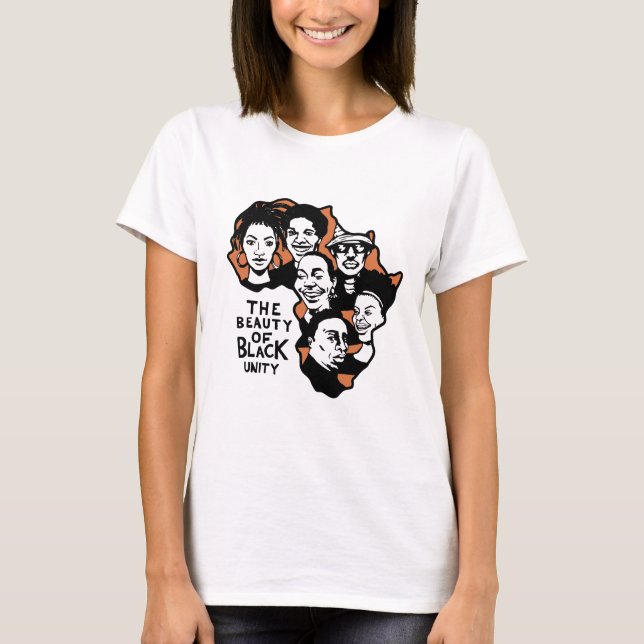 T-shirt La beauté de l'unité noire Mois de l'histoire noir (Devant)
