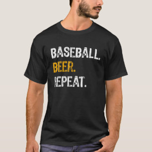 T-shirt La Beer Repeat Shirt, Pour Les Amateurs De Basebal