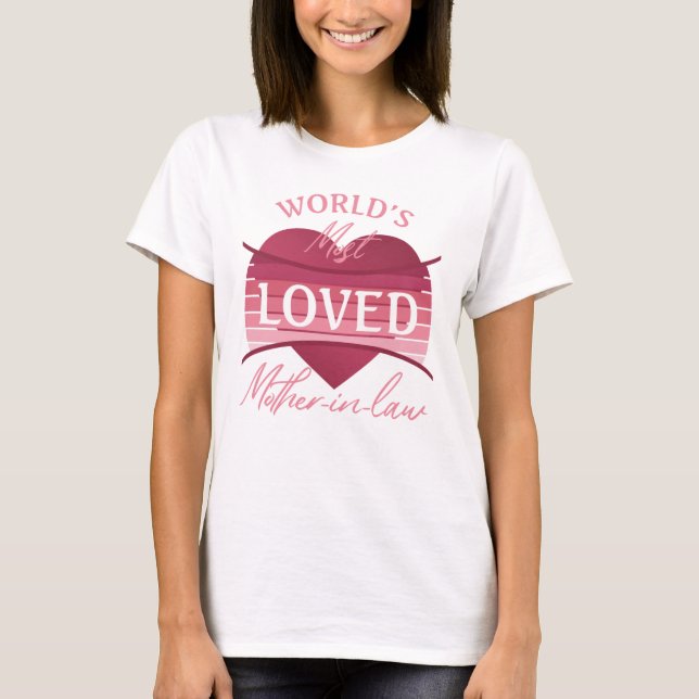 T-shirt La belle-mère la plus aimée du monde (Devant)