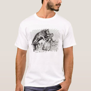 T-shirt La bête de Gevaudan attaquant une jeune fille