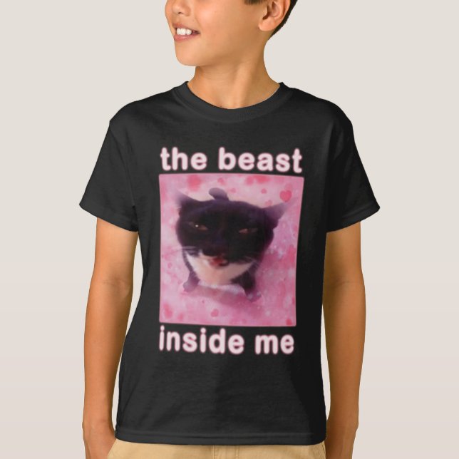 T-shirt La Bête En Moi Chat Drôle (Devant)