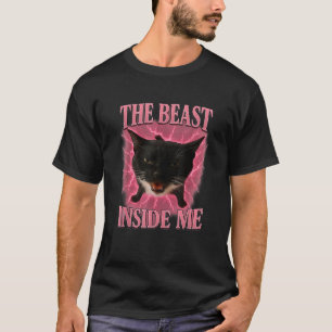 T-shirt La bête en moi drôle Chat mème Hommes Femmes Enfan