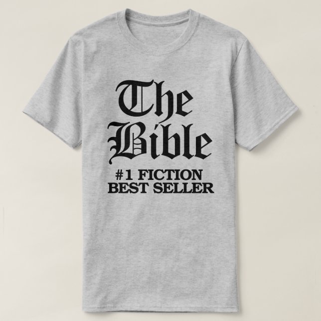 T-shirt La Bible : #1 Fiction Meilleur Vendeur (Design devant)