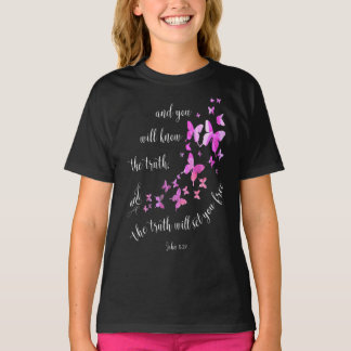 T-shirt La Bible chrétienne Verse Papillon Femmes & Filles