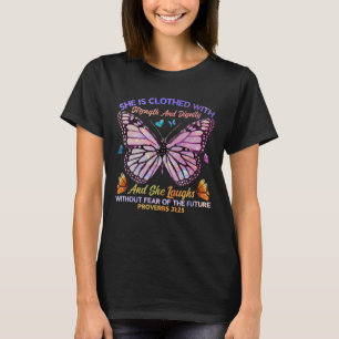 T-shirt La Bible chrétienne Verse Papillon Jésus Croyants
