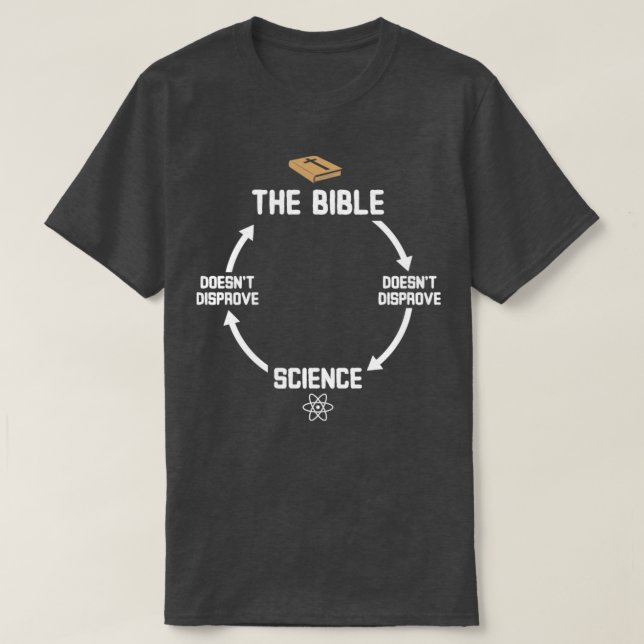 T-shirt La Bible et la Science ne se désapprouvent pas mut (Design devant)