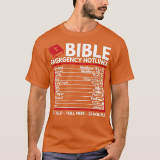 T-shirt La Bible numéros d'urgence Funny Christian Bible &