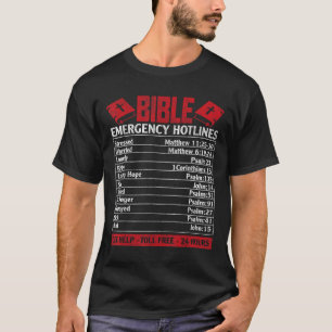 T-shirt La Bible numéros d'urgence Funny Dieu chrétien Jés