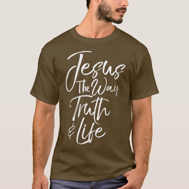 T-shirt La Bible Verse Citation Mens Jesus the Way the Tru (Devant)