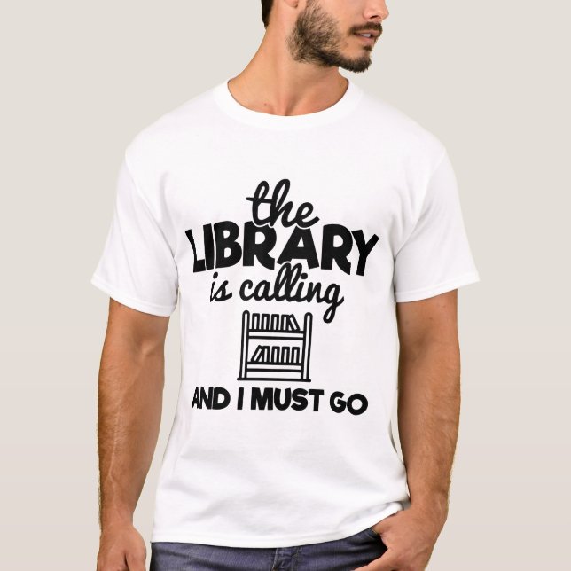 T-shirt La Bibliothèque Appelle Et Je Dois Aller Bookorm L (Devant)