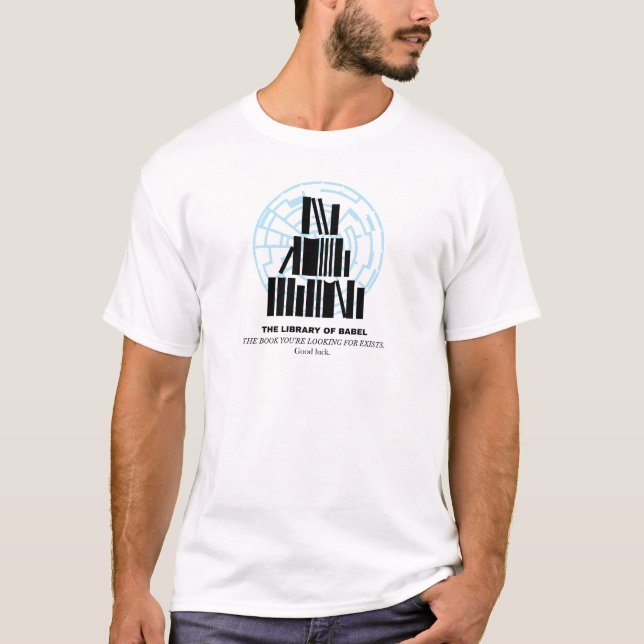 T-SHIRT LA BIBLIOTHÈQUE DE BABEL  (Devant)