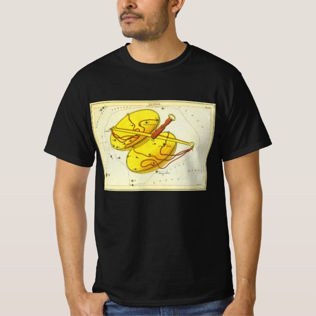 T-shirt La bibliothèque met à l'échelle la constellation V (Devant)