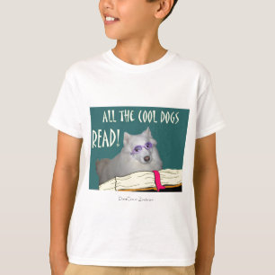 T-shirt La bibliothèque - Samoyed - les chiens frais a lu