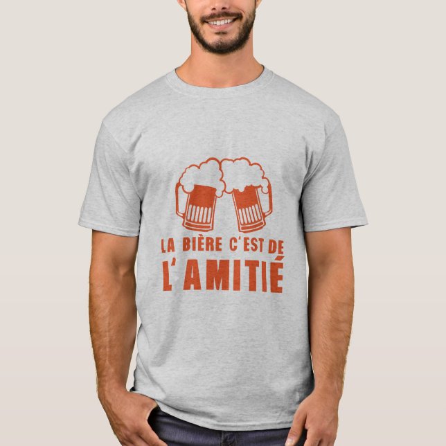 T-shirt la biere c est de l amitie trinque alcool (Devant)