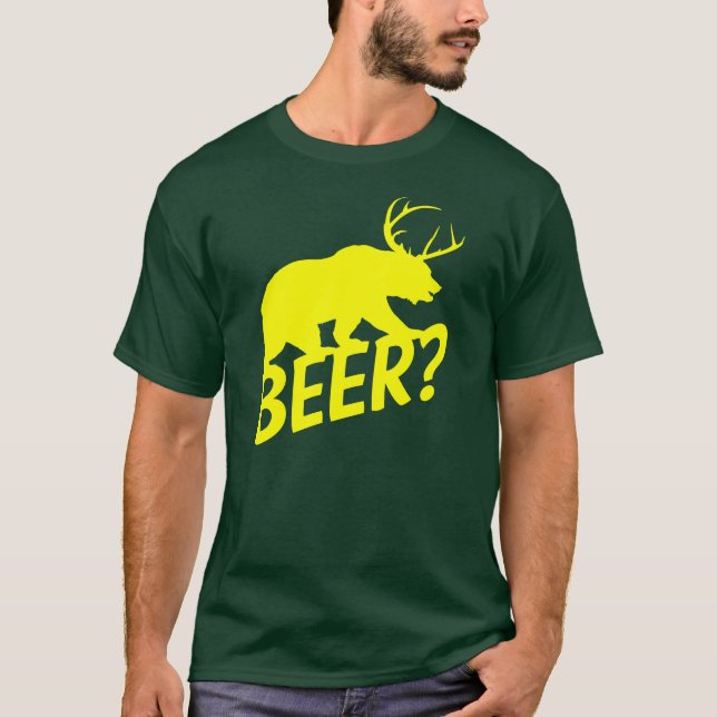 T-shirt La bière de cerfs communs d'ours (Devant)
