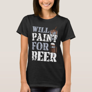 T-shirt La Bière Décoratrice Peintre Maison Peint Pour La 
