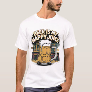 T-shirt La bière est mon jus heureux