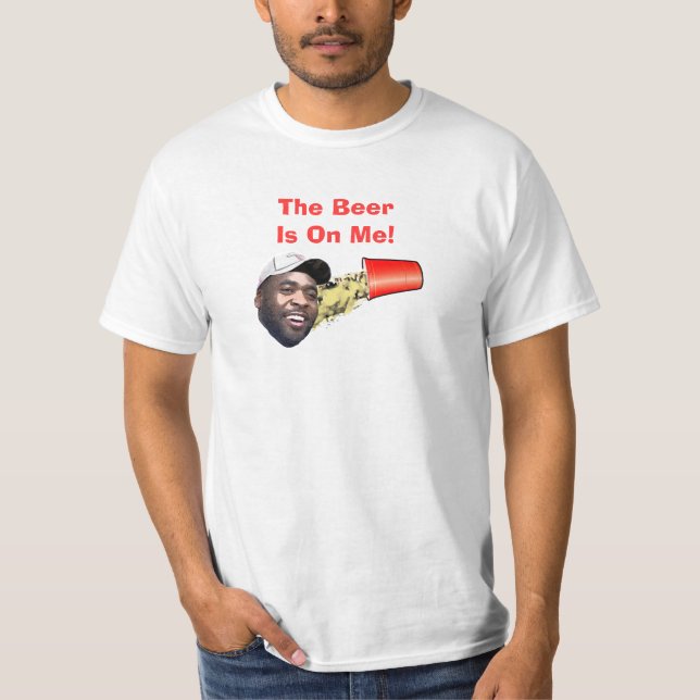 T-shirt La bière est sur moi ! (Devant)