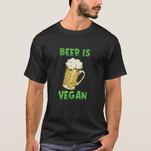 T-shirt La bière est végane légume végétarien végétal véga