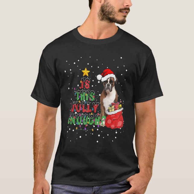 T-shirt La Boîte De Pajama De Noël Est Ce Chien Assez Joll (Devant)