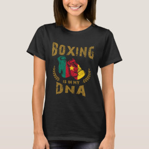 T-shirt La boxe est dans mon D N A Cameroun Drapeau Gants