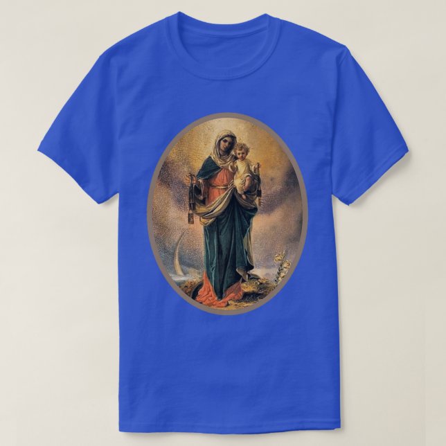 T-shirt La Brown scapulaire Notre Dame du Mont Carmel (Design devant)
