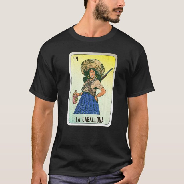 T-shirt La Caballona Mexican Slang Lottery Bingo Cards   (Devant)