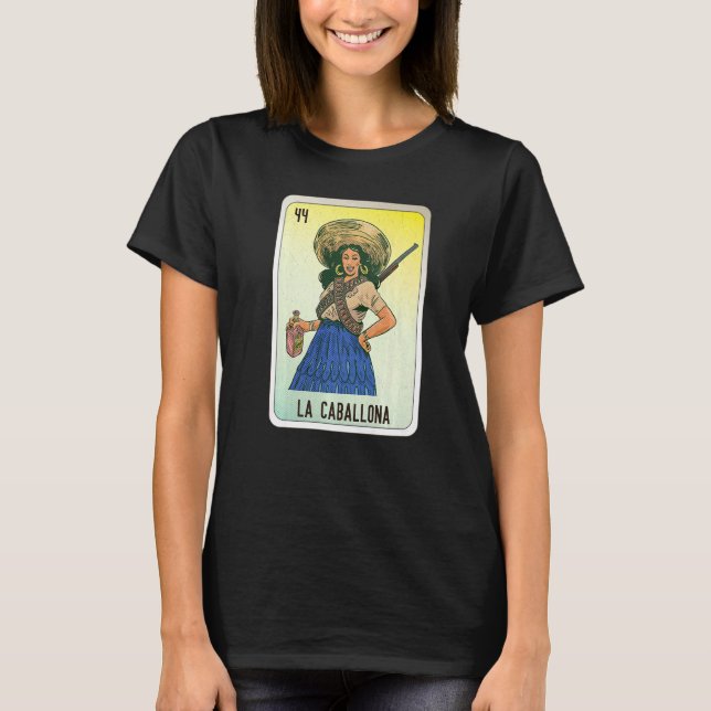 T-shirt La Caballona Mexican Slang Lottery Bingo Cards   (Devant)
