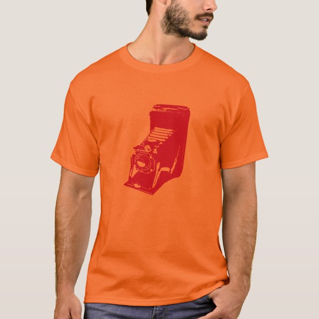 T-shirt la caméra - orange chaud (Devant)
