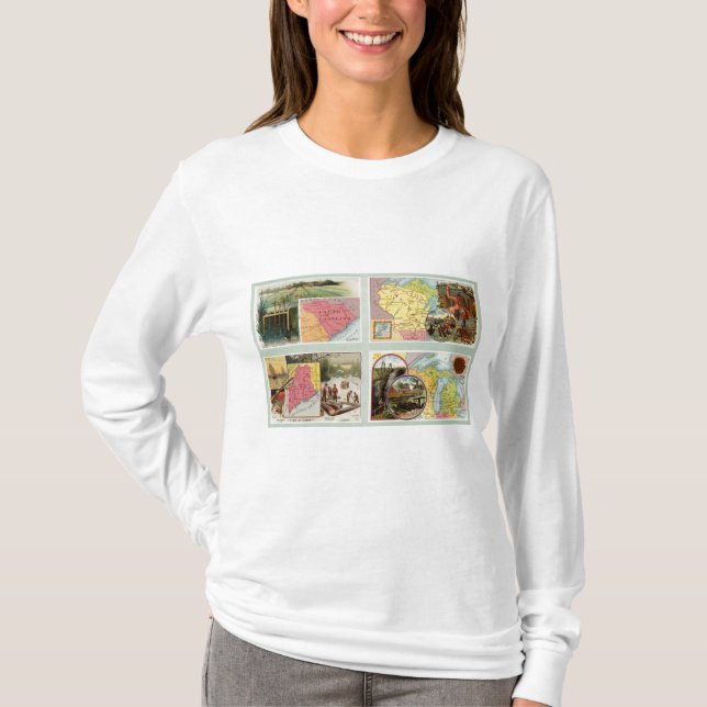 T-shirt La Caroline du Sud, le Wisconsin, Maine, Michigan (Devant)