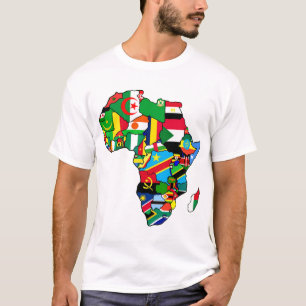 T-shirt La carte africaine des drapeaux de l'Afrique dans
