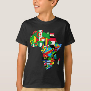 T-shirt La carte africaine des drapeaux de l'Afrique dans