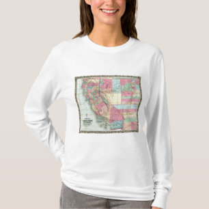 T-shirt La carte de Bancroft de la Californie, Nevada
